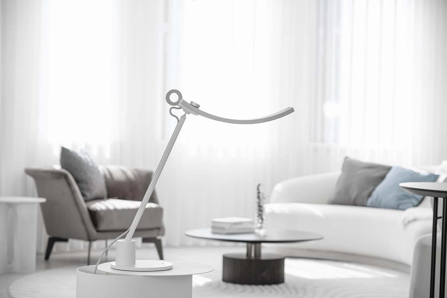 BenQ e-Reading Desk Lamp Genie | Eye-Caring for Home Office, Reading, Study, Craft | Ultrawide, Bright, Dimmable with 13 Color Modes | Adjustable Arm | Matte Silver