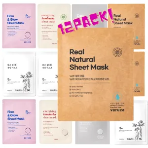 Best Collection – Premium Vegan Korean Sheet Mask Set (12 Sheets) | Firming, Hydration & Glow | Clean Beauty, EWG & Vegan Certified
