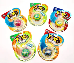 Big Time Toys Yoyo Ball Automatic Return Yoyo, Party Pack of 5, Assorted Colors and Patterns, Never Needs rewinding, New Twist on Old Fun, Enhances Motor Skills and Hand-Eye Coordination