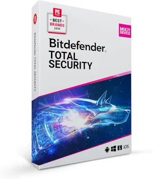 Bitdefender Total Security 2025 – Complete Antivirus and Internet Security Suite – 10 Device | 1 year Subscription | PC/Mac | Activation Code by Mail