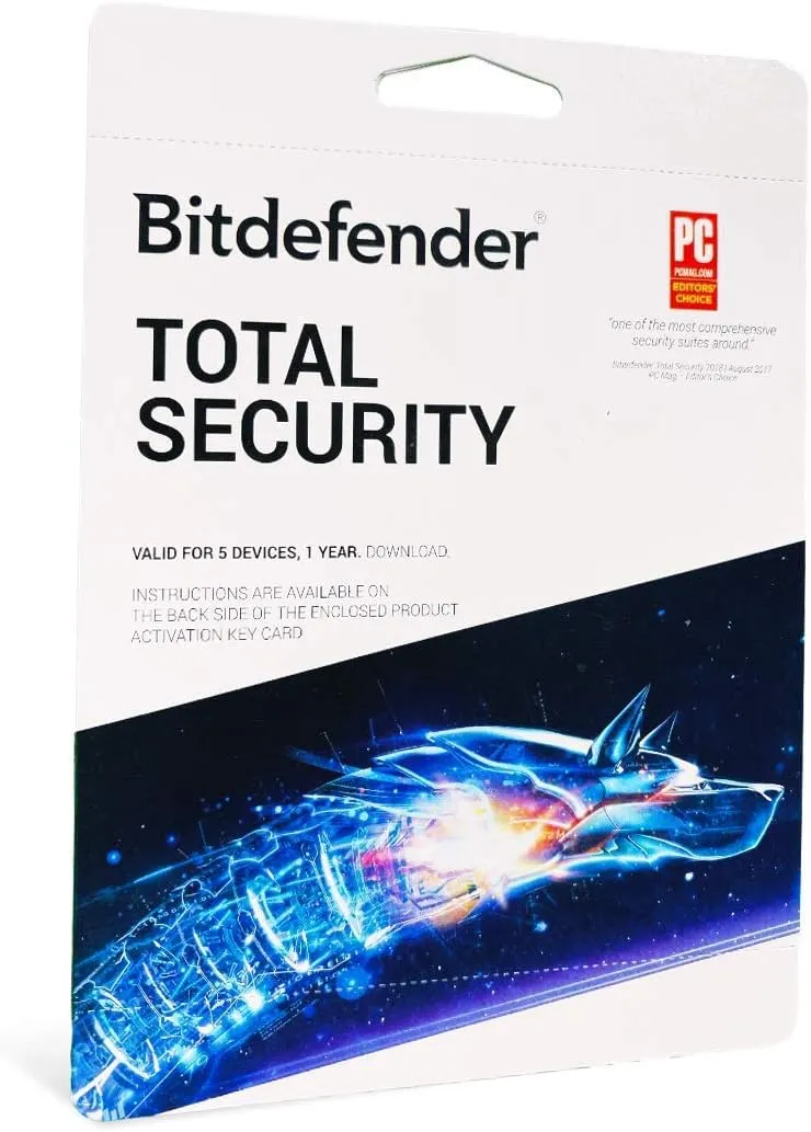 Bitdefender Total Security 2025 – Complete Antivirus and Internet Security Suite – 5 Devices | 1 Year Subscription | PC/Mac | Activation Code by Mail