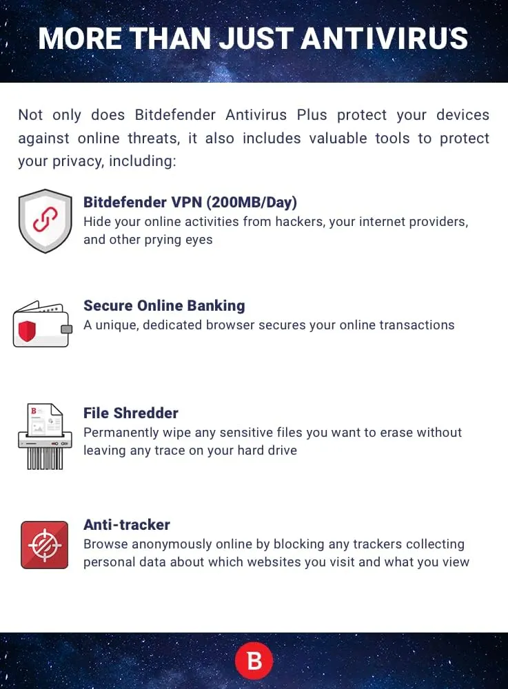Bitdefender Total Security 2025 – Complete Antivirus and Internet Security Suite – 5 Devices | 1 Year Subscription | PC/Mac | Activation Code by Mail
