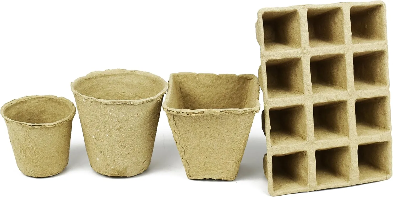 Black Duck Brand Set of 12 Biodegradable Eco Friendly Peat Trays! 3" 12 Pot Tray - Recycled Non Bleached Peat Pots Perfect for Seed Germination! No Transplanting Required - No More Damaged Roots!