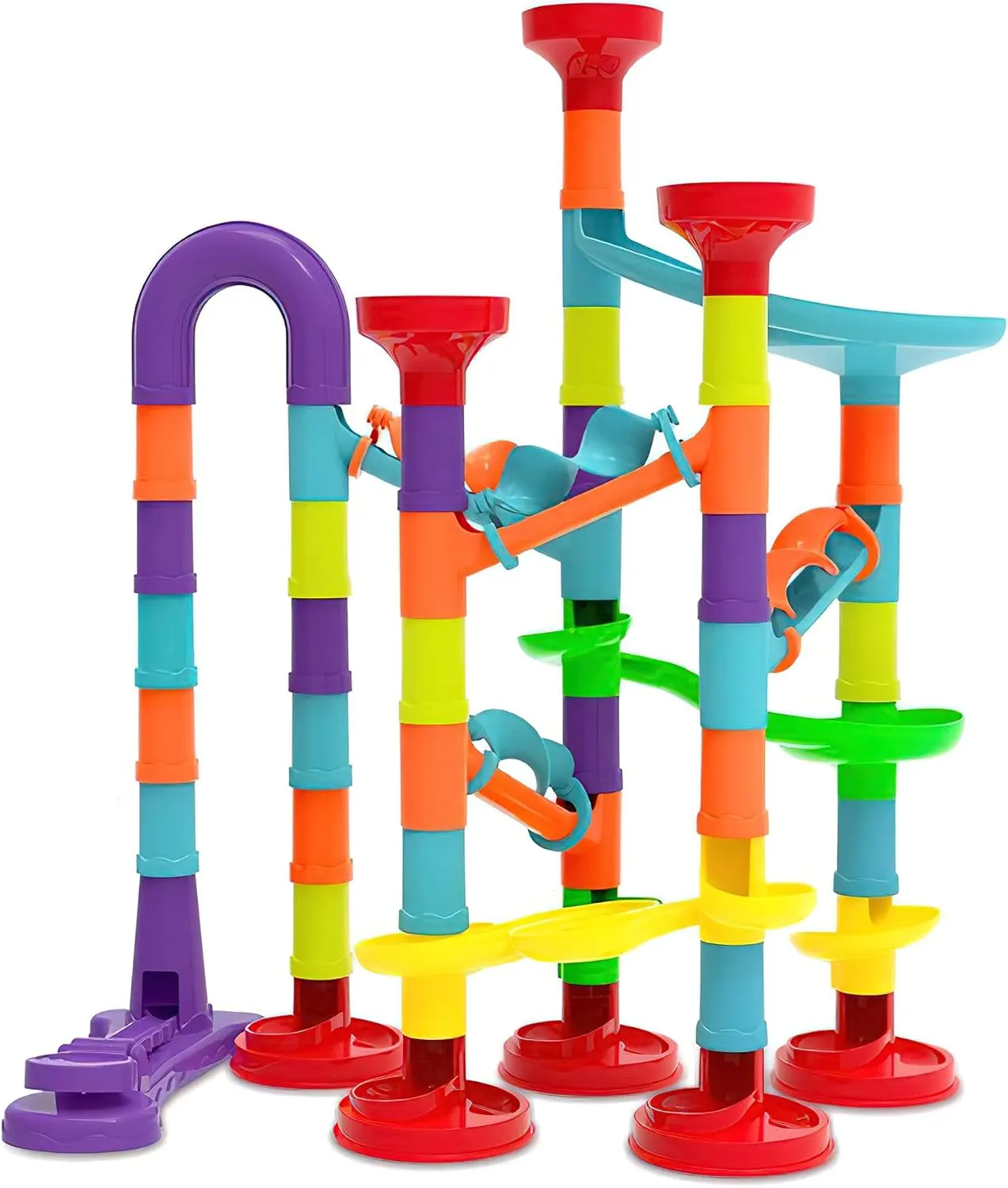 Blacka Marble Run Maze Race Game Glass Marbles for Kids Age 3 4 5 6 Boys Girls Educational Preschool Toys Block Toy Set As Xmas Birthday Present Festival Gifts, Small