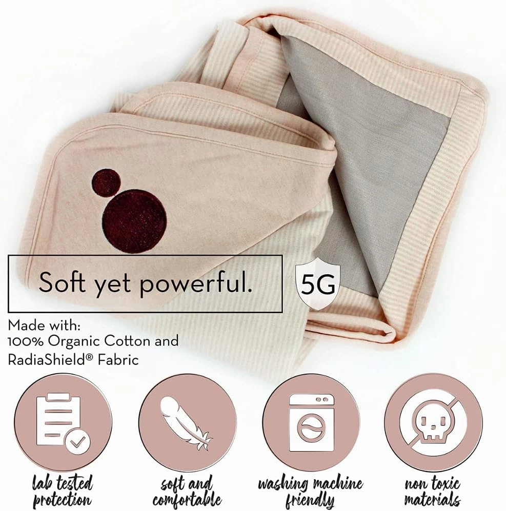 Blanket - Set of 1 EMF Blanket Lined with RadiaShield® Fabric - 30 x 35 Inches, 100% Cotton in Organic Chic - Anti-Radiation Baby Armor for Pregnant Women and New Born Babies