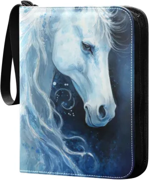 Blue Dragon Painting Card Binder, 400 Pockets Card Holder with 50 Sleeves, Sturdy Card Holder Folders for Game Cards & Sports Cards