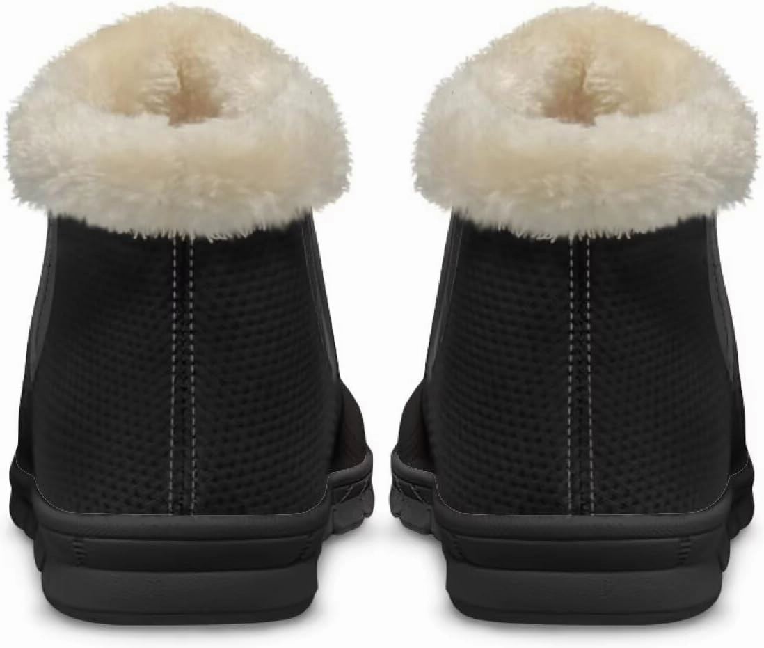 Blue Snow Boots for Women Fuzzy Ankle Booties Hiking Boots Non Slip Warm Casual Walking Boots