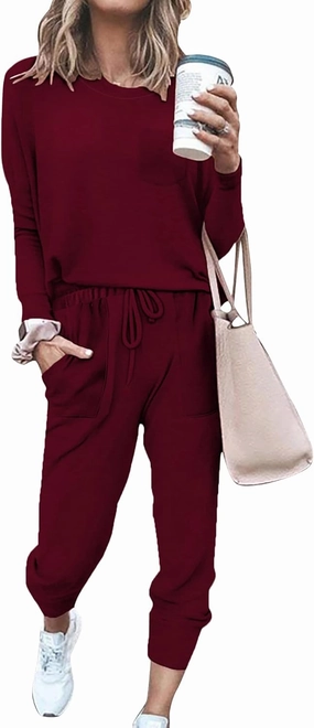 Bofell Lounge Sets for Women Two Piece Travel Outfits Sweatsuits 2 Piece Fashion 2024 Trendy Pajamas