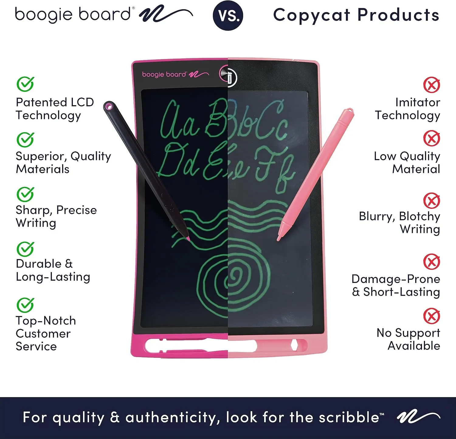 Boogie Board Jot Reusable Writing Tablet 8.5 LCD Screen Instant Erase Stylus Pen Magnets Kickstand -Perfect for Writing Drawing Digital Notetaking