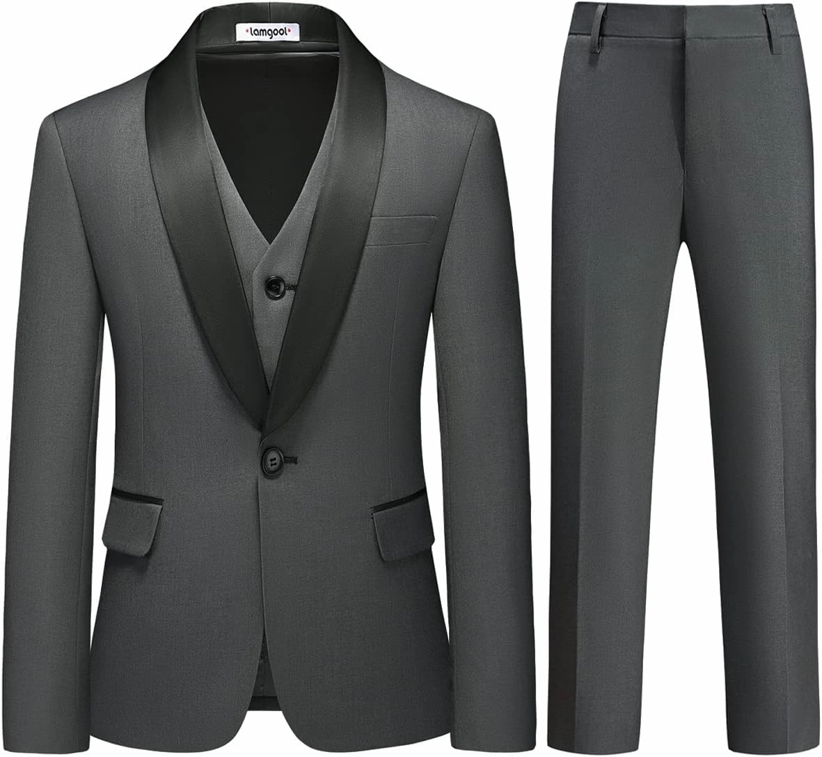 Boy Suits 3 Piece Slim Fit Formal Suit Set with Tuxedo Jacket Vest Pants for Kids Wedding Ring Bearer Party