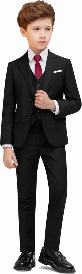 Boys' Formal Dresswear Suits Set, with Suspenders, Adjustable Waist