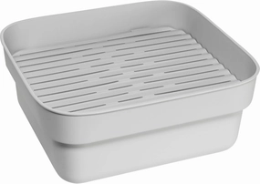 Brabantia Washing Up Dish Tub Bowl with Removable Draining Tray (Light Gray) Ideal for Rectangular/Square Kitchen Sinks (14.72 x 13.54 x 6.34)