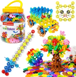 Brain Flakes 500 Piece Set, Ages 3 , Interlocking Plastic Disc Toy for Creative Building, Educational STEM Learning, Construction Block Play for Kids, Teens, Adults, Boys, and Girls