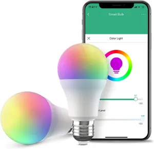 Broadlink Smart Wi-Fi Bulb, RGB Multicolor Changing Dimmable LED Light, A19 E26 10W, Works with Alexa, Google Home, Siri and IFTTT, No Hub Required (2 Bulbs)