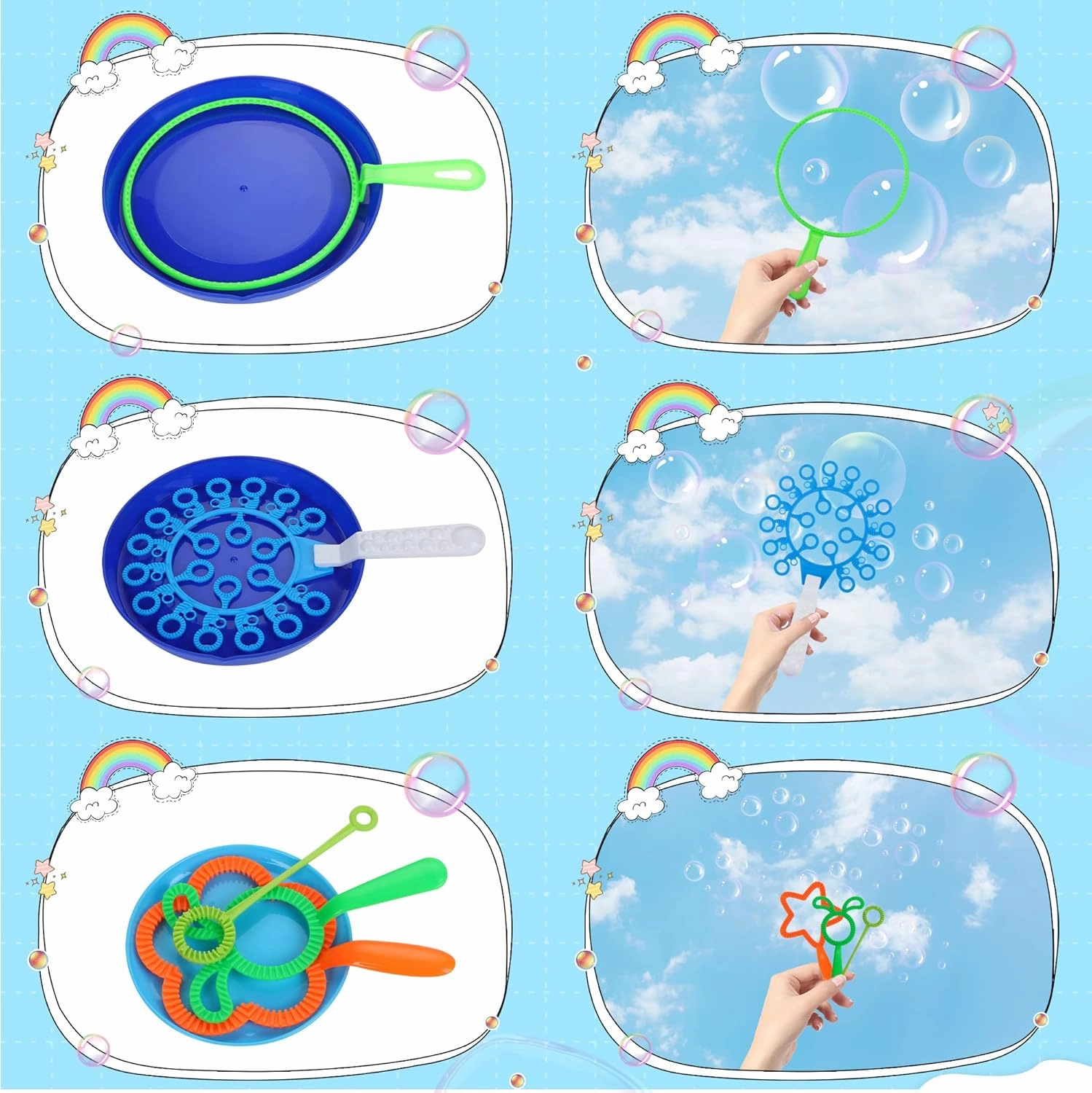 Bubble Wands Set for Kids with Tray, 28 PCS Big Bubble Maker Wand Toys Bulk for Kids Summer Outdoor Activity Games Birthday Gifts Party Favors