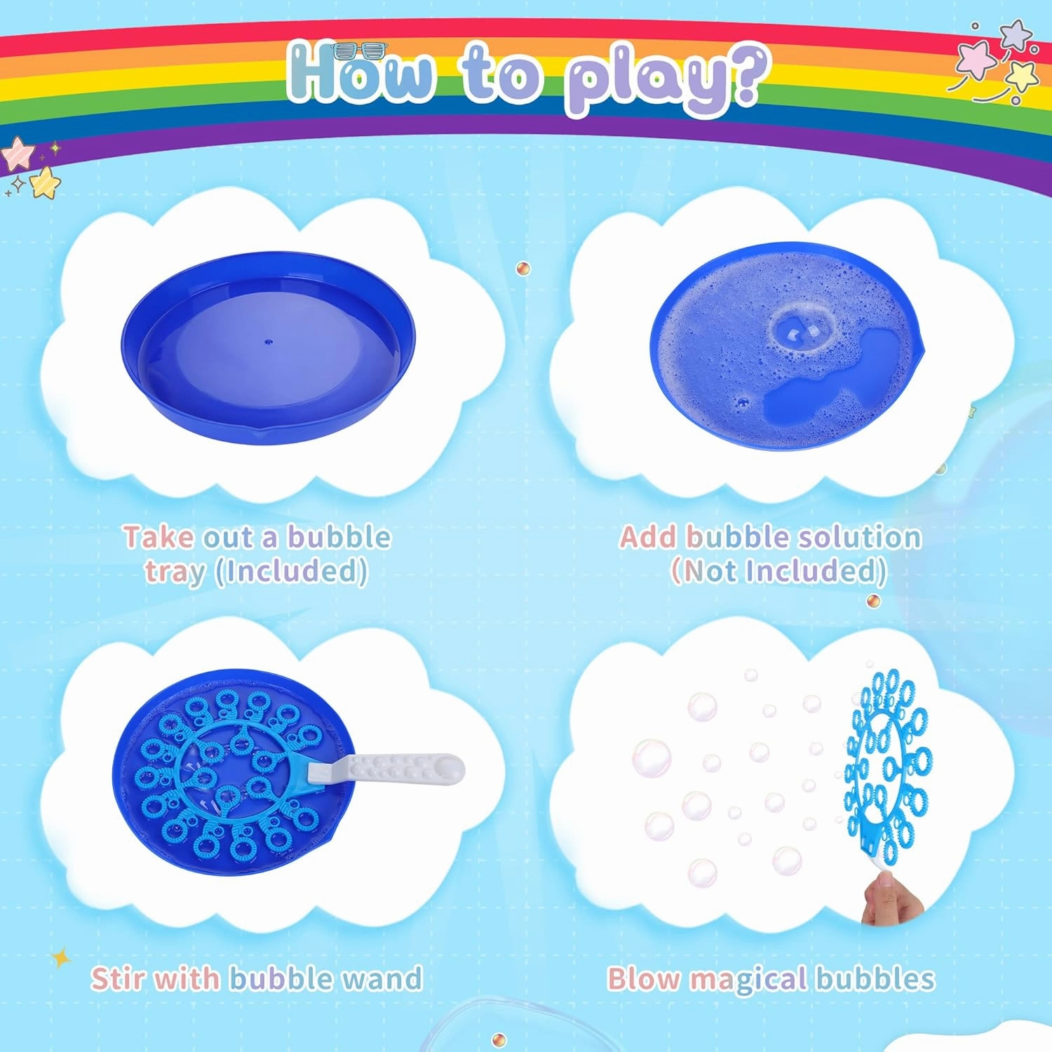 Bubble Wands Set for Kids with Tray, 28 PCS Big Bubble Maker Wand Toys Bulk for Kids Summer Outdoor Activity Games Birthday Gifts Party Favors
