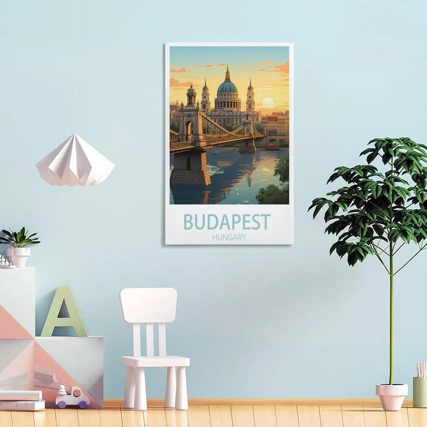 Budapest Hungary Travel Poster Print Canvas Wall Art for Bedroom Living Room HD Print Posters 08x12inch(20x30cm)