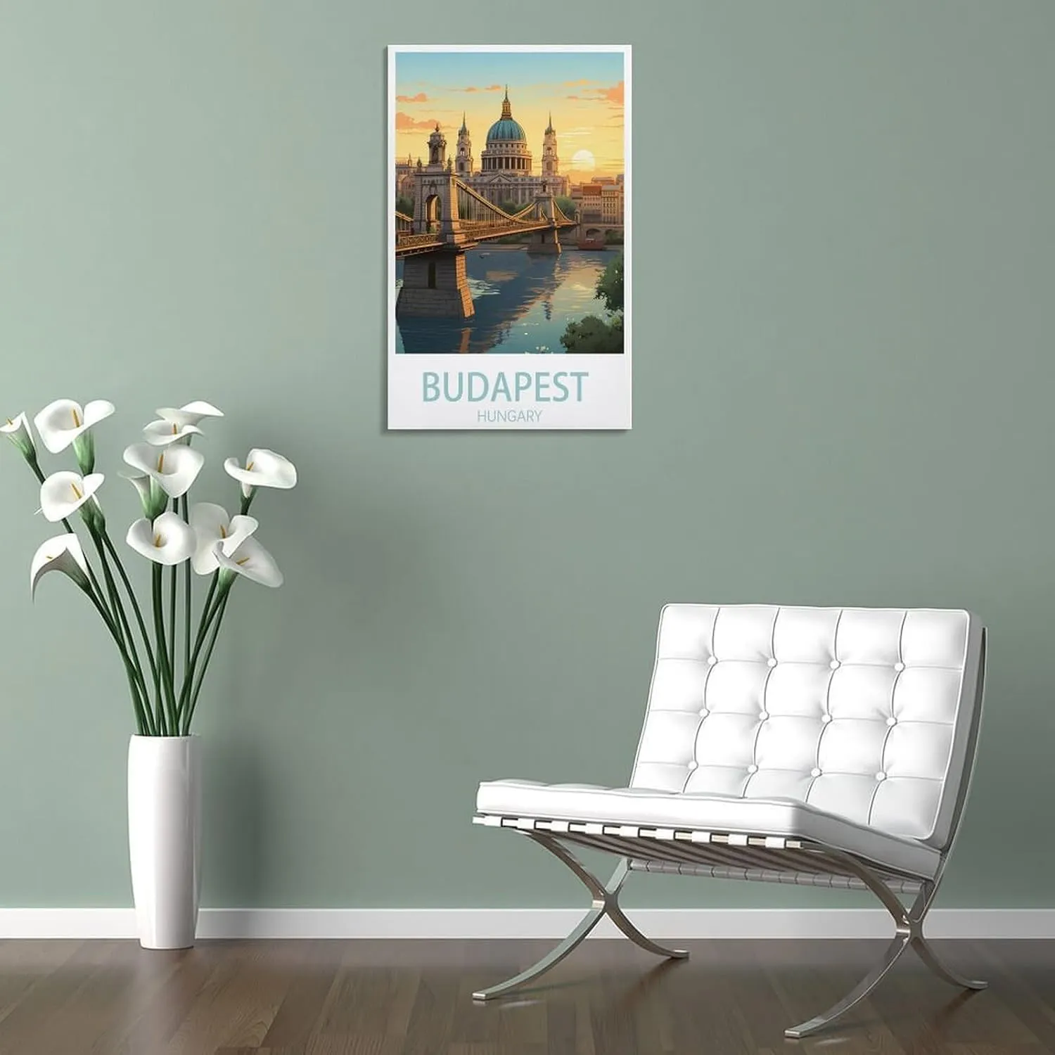 Budapest Hungary Travel Poster Print Canvas Wall Art for Bedroom Living Room HD Print Posters 08x12inch(20x30cm)