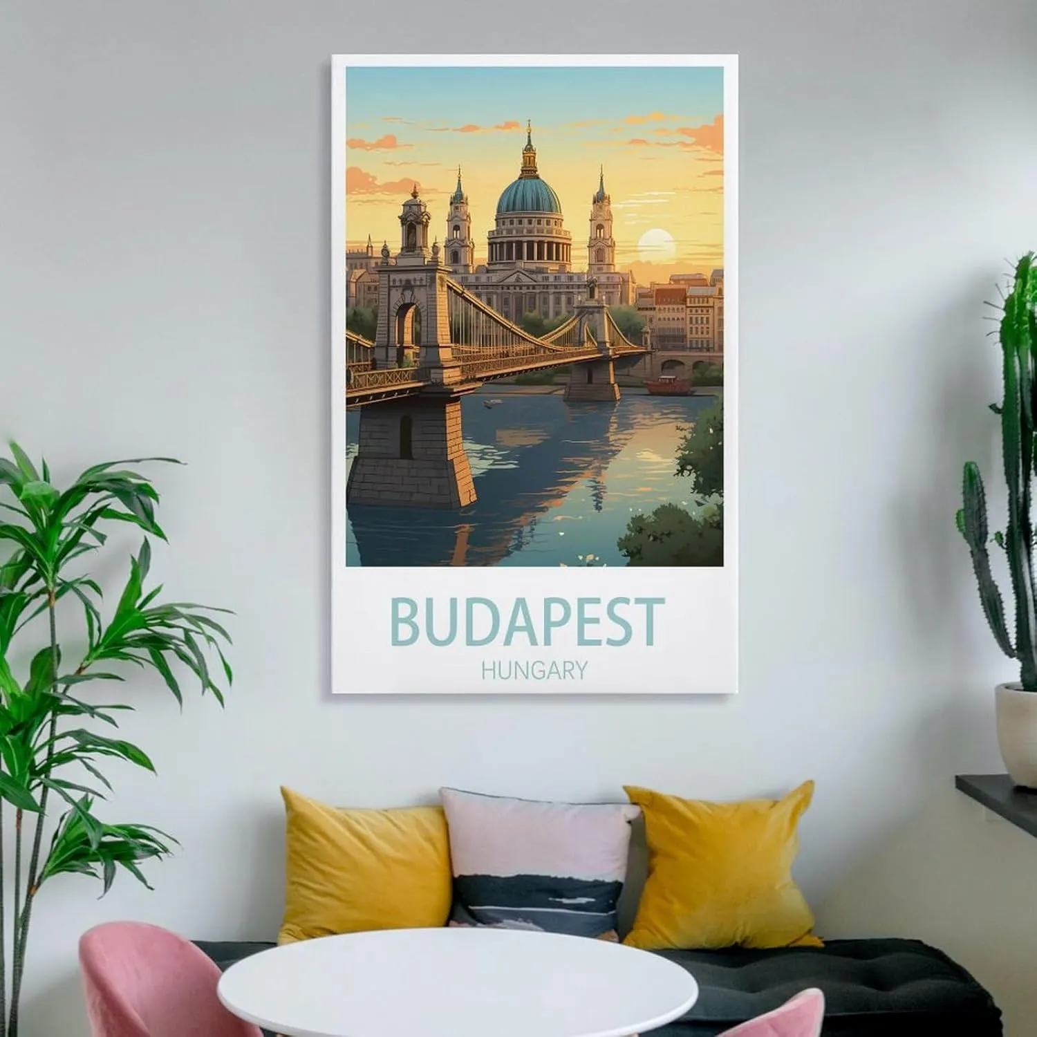 Budapest Hungary Travel Poster Print Canvas Wall Art for Bedroom Living Room HD Print Posters 08x12inch(20x30cm)