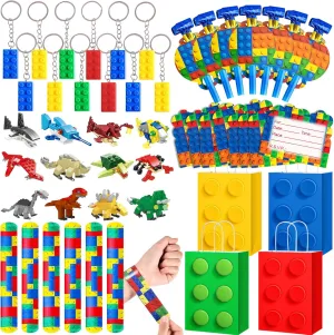 Building Blocks Party Favors, Goodie Bags for Kids Decorations for Birthday Party Supplies