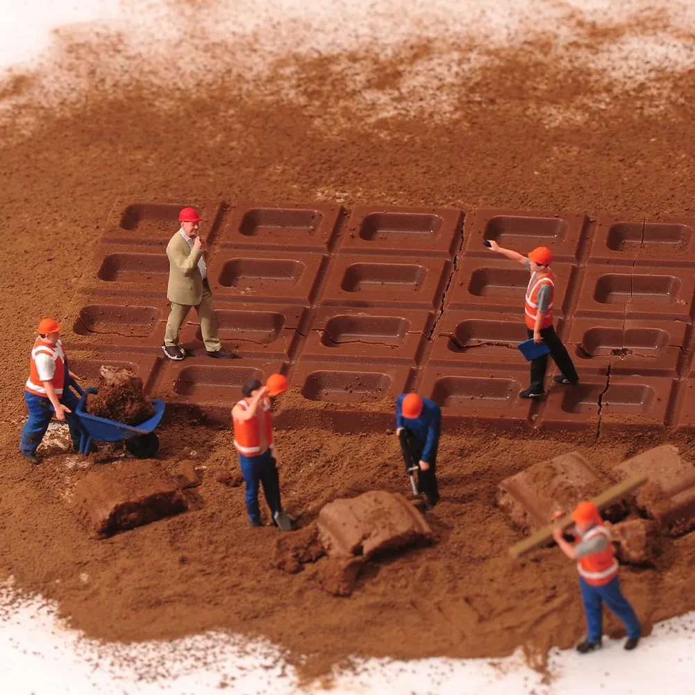 Building Site Craftsmen Figurines 6 Persons Team Set, Realistic Construction Worker Miniatures Figurine for Model Enthusiasts Dioramas (1/64 Painted A)