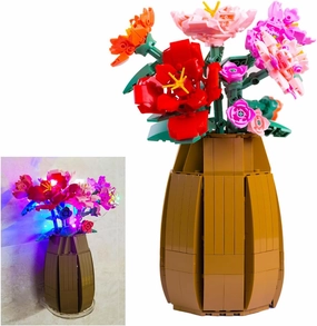 Building Block Set Flowers, Peony Bouquet Bonsai Kit Garden Botanical Collection Toys Set for Adults Kids Home Office Decorations New (550 Pieces)