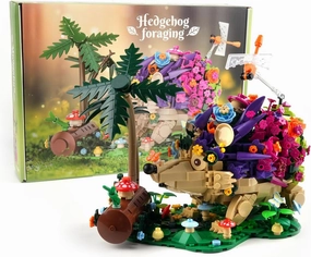 Building Blocks Hedgehog & Flowers Model Romantic Creative Gift 988PCS Bricks with Paper Manual and Tools