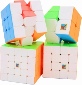 Bukefuno MoYu Meilong 2x2 3x3 4x4 5x5 Speed Cube Gift Box Set Stickerless Magic Puzzle Cubes Speed Cubing Bundle 2x2x2 3x3x3 4x4x4 5x5x5 Puzzle Cube