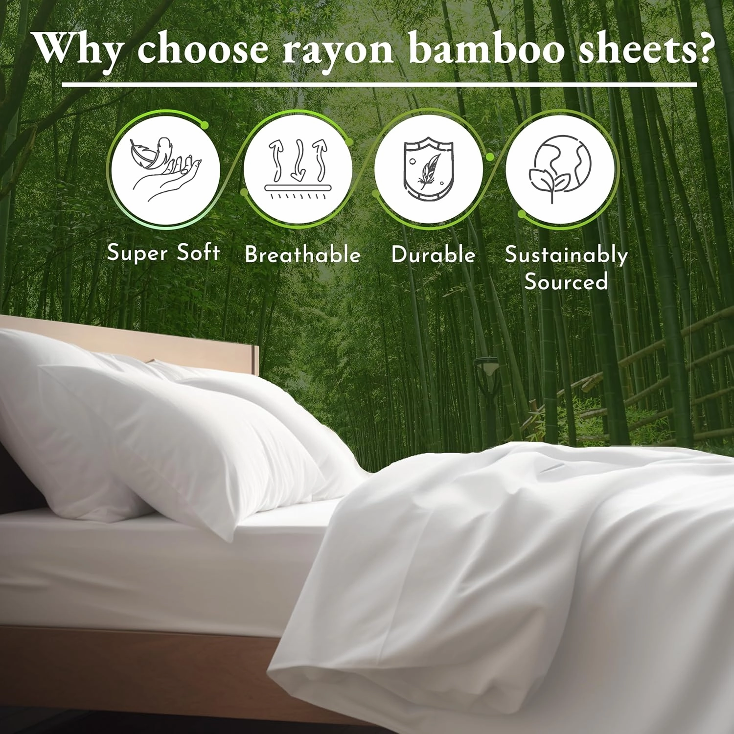California Design Den Queen Size Rayon from Bamboo Sheets Set, Cooling Rayon Sheets, Luxury Queen Size Sheet Set with Fitted Deep Pockets, Beige Queen Sheet Set - Beige