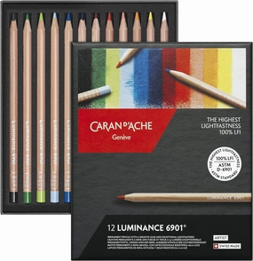 Caran d'Ache Box of 12 Colours LUMINANCE 6901™