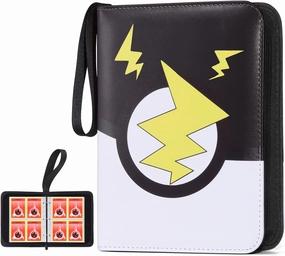 Card Binder 4-Pocket, Trading Card Collector with 50 Removable Sleeves, 400 Cards Pocket Portable Album Holder Book(Black)