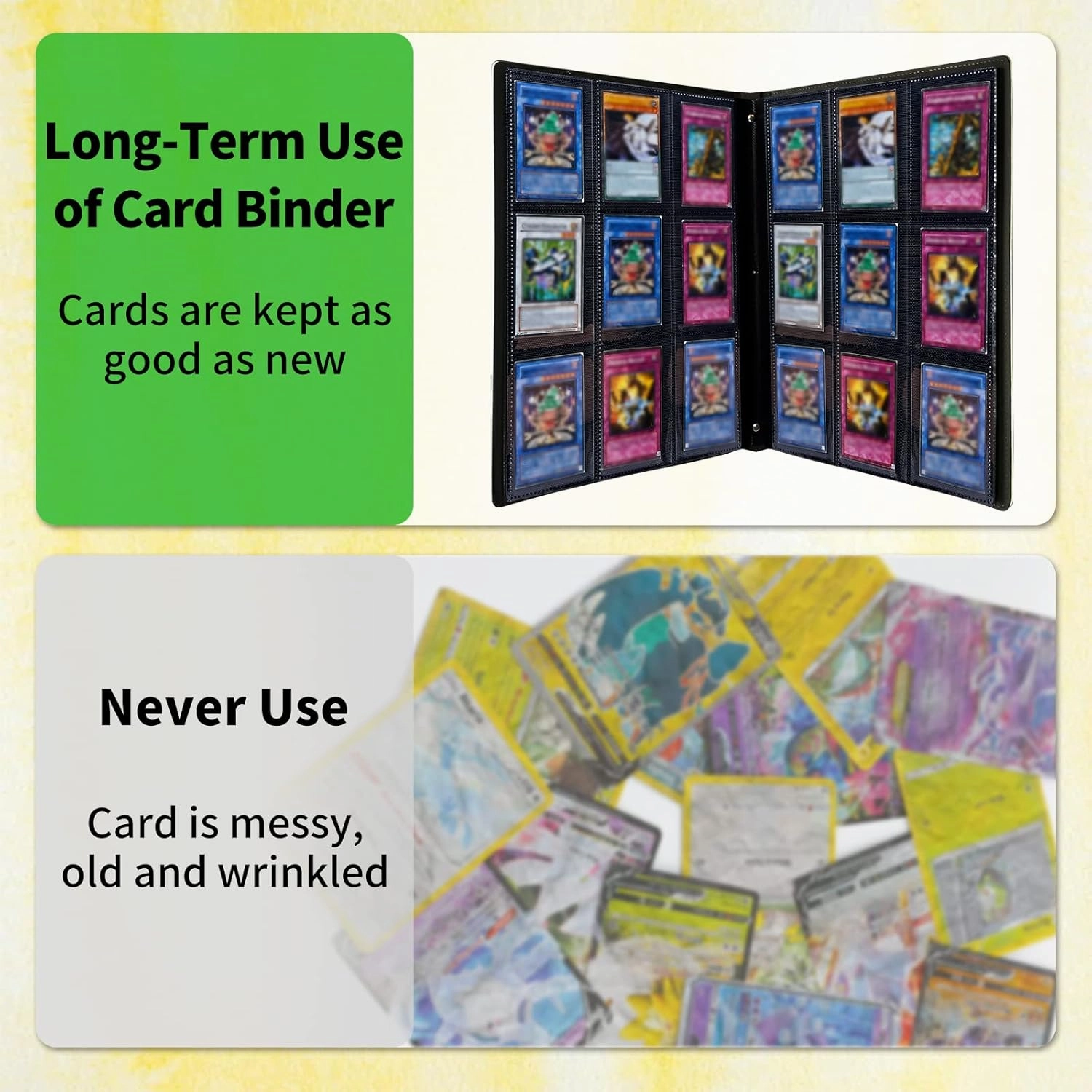 Card Binder 9 Pocket Trading Card Album Folder 900 Side Loading Pocket Binder Baseball Card Binder with Mushrooms Pattern Design Card Binder for Game Cards & Sports Cards
