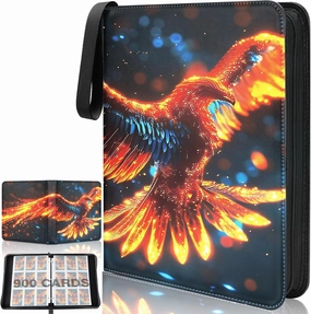Card Binder 9 Pocket with 50 Removable Sleeves, Holds 900 for Game,Sports Trading Album Book Storage Collection Gifts for Boys and Girls, Black