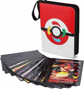 Card Binder Compatible with Pokm Jumbo Cards,100  Pockets Hold Oversize Big Cards,3 Rings with 50 Double Side Removable Premium Sleeves-Portable & Lightweight (X-Large 5.9"x8.1")