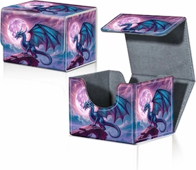 Card Deck Box for MTG Trading Cards with Magnetic Closure,Premium Card Storage Box Case Cover for TCG CCG Magic Cards,Purple Dragon Moon