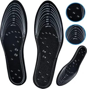 Carespot Acupressure Magnetic Massage Insoles for Men/Women, Foot Massager Shoe-pad Foot Therapy Reflexology Pain Relief Shoe Insoles | Memory Foam Inserts - Unisex (Black)