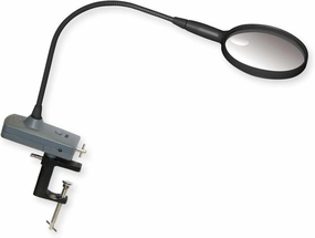 Carson MagniFly 2x Power Hands Free Fly-Tying LED Lighted Gooseneck Magnifier with C-Clamp and AC/DC Adapter (OD-65)