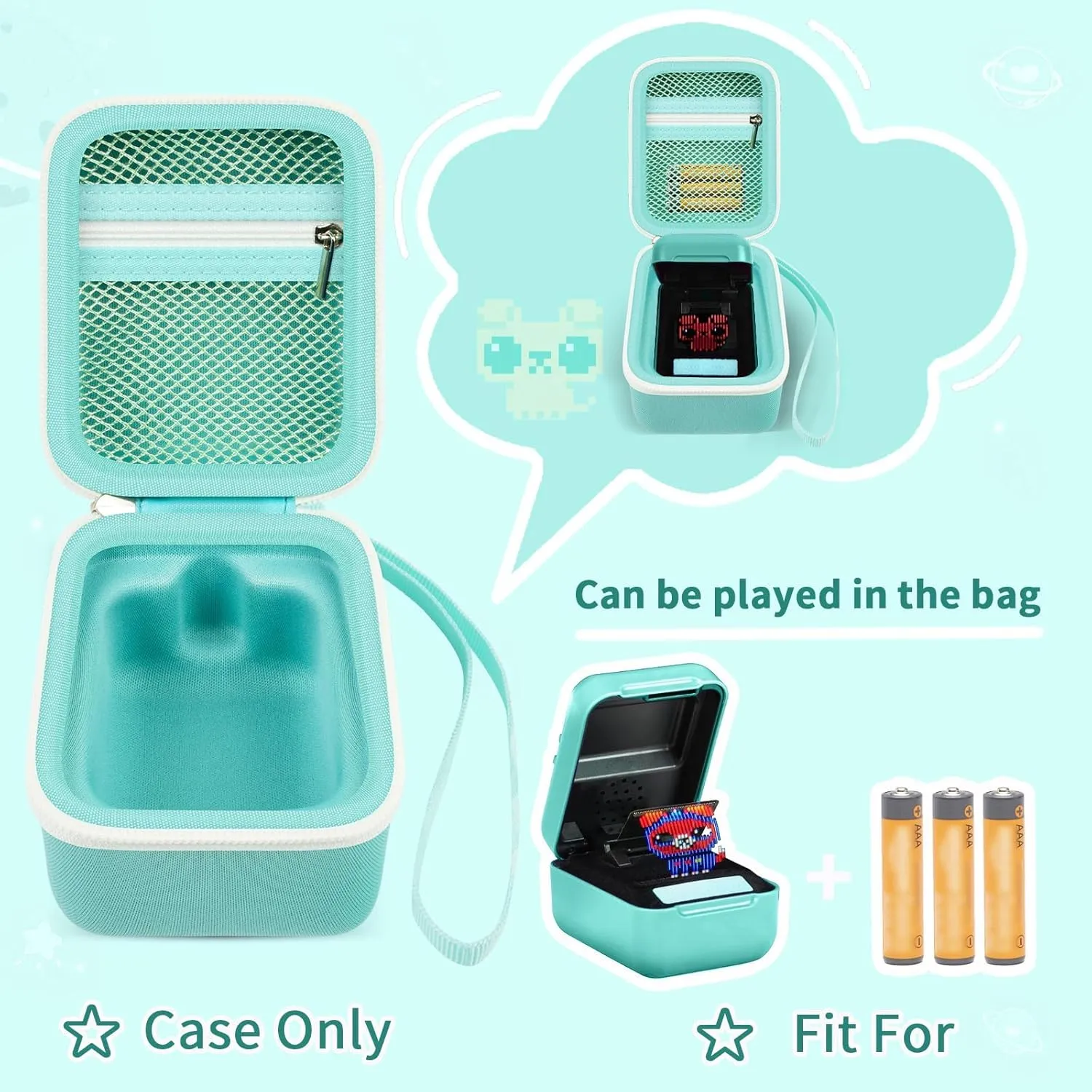 Case for Bitzee Interactive Toy Digital Pet and Case, Hard Carrying Holder for Virtual Electronic Pets React to Touch, Protective Container for AA Batteries and Other Accessories (Box Only)-Green