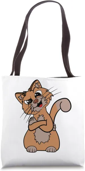 Cat Looking Sideways With Arms Crossed Pet Owner Lover Tote Bag