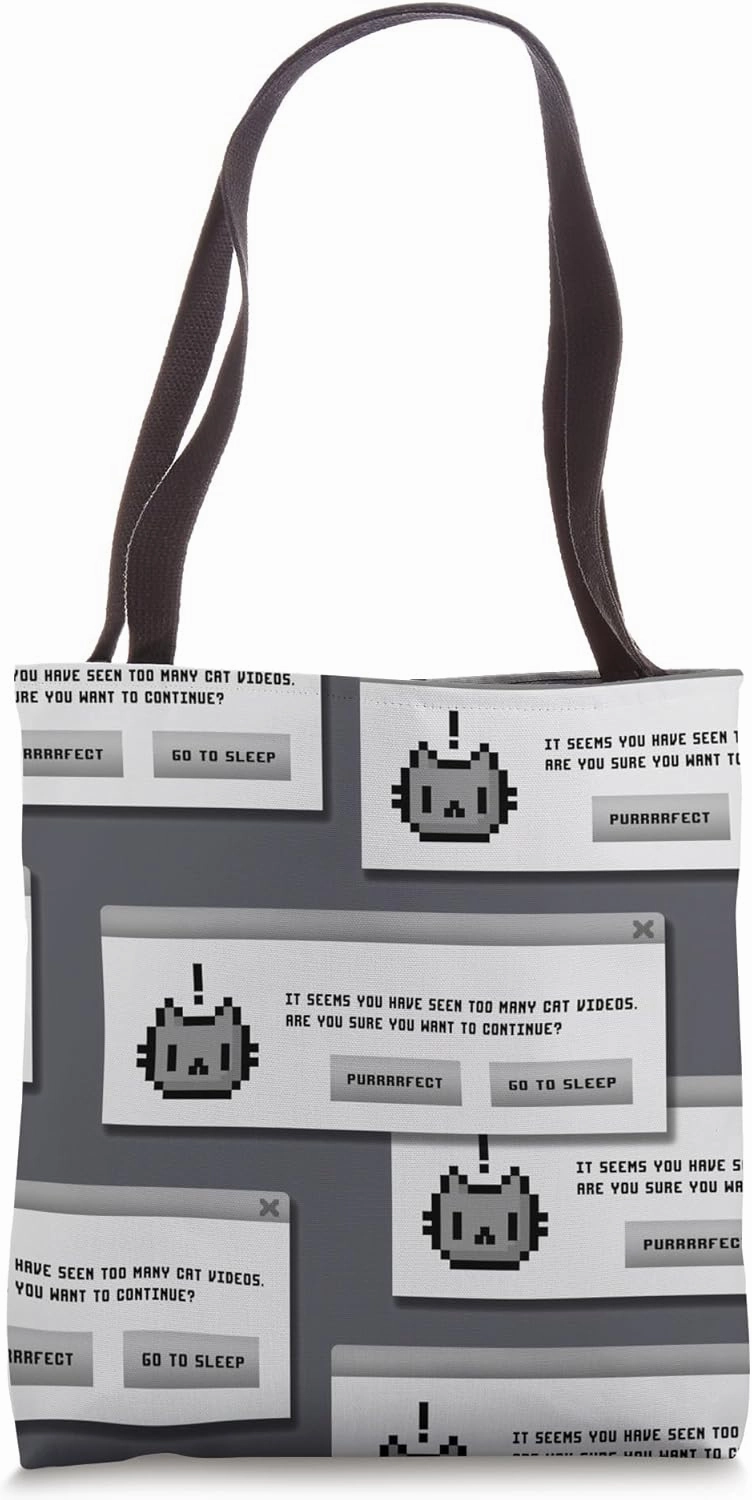 Cat Alert Message -Funny Computer Kitty Tote Bag