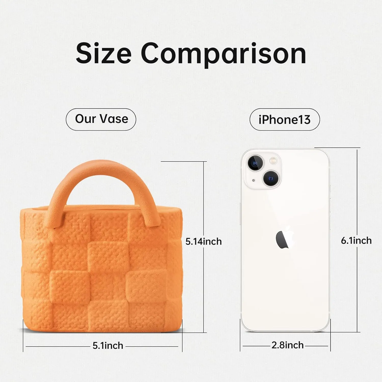 Ceramic Vase, Small Modern Flower Vase for Home Decor, Handbag Collection Creative Ceramic Floral Vases for Centerpieces, Flower Arrangement Decoration Shooting Props (Orange)