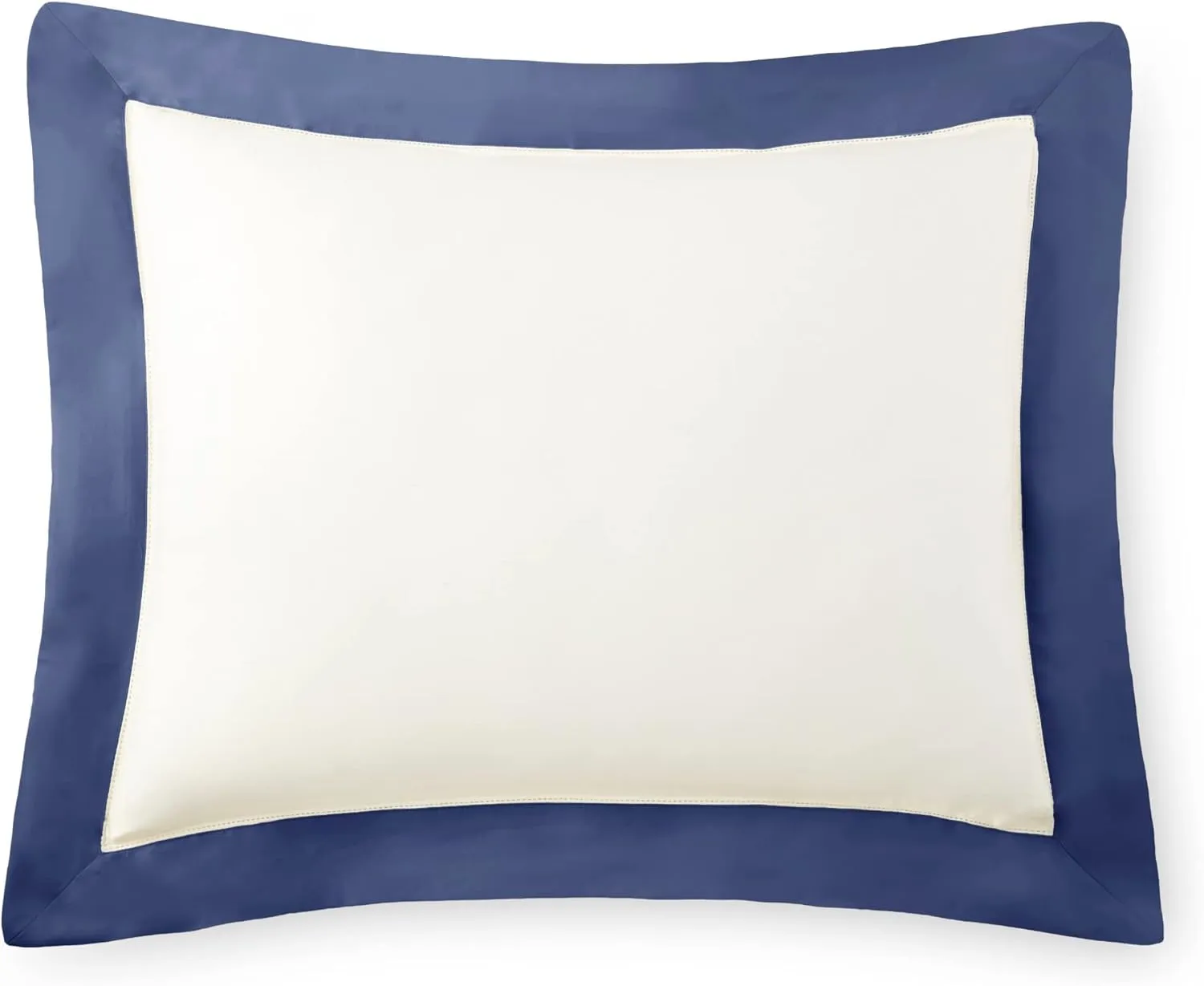 Chezmoi Collection Barolo 3-Piece Eucalyptus Tencel Lyocell Cotton Duvet Cover Set - Applique Hemstitch with Button Closure - Silky Soft, Smooth, Breathable Cooling - Queen, Navy