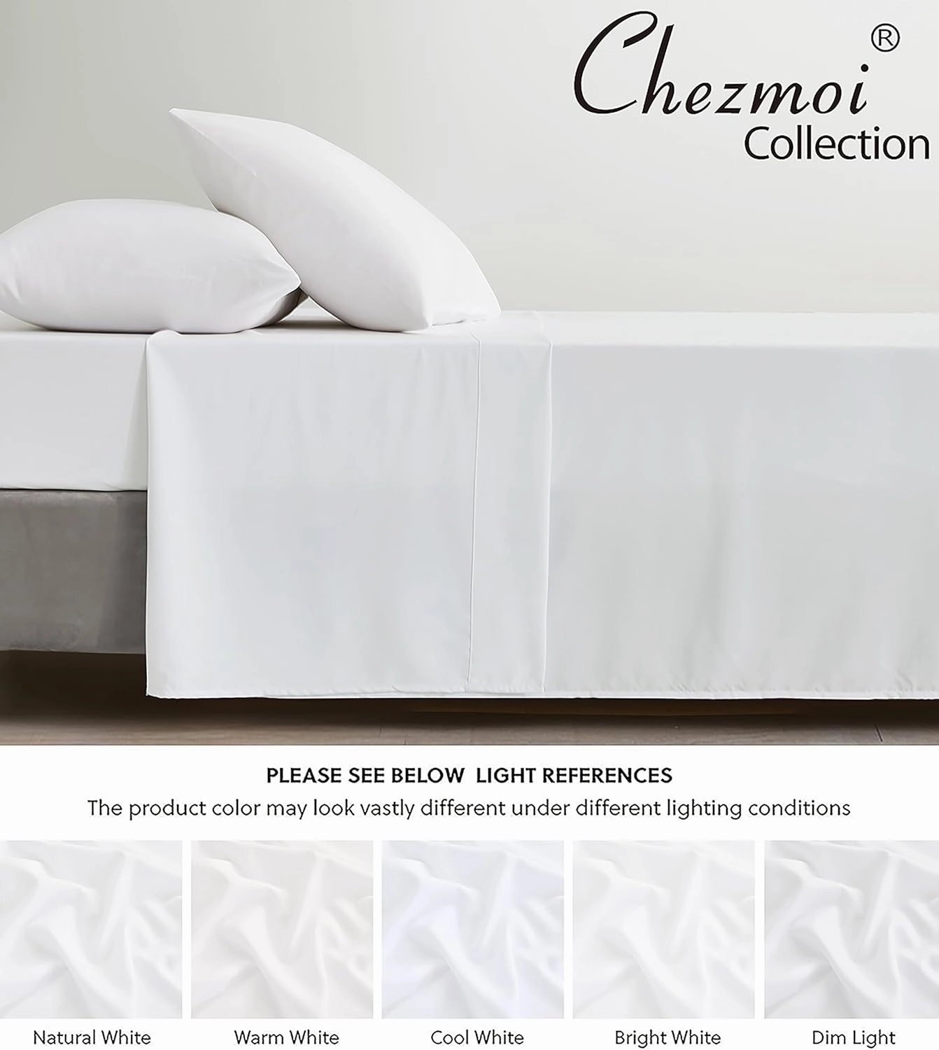 Chezmoi Collection Charisma Tencel Modal Blend Bed Sheets Queen Size 4-Piece Sheet Set White - Soft and Cozy Lightweight Breathable 15" Deep Pocket Cooling Sheets