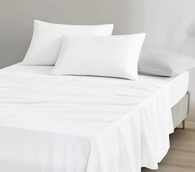 Chezmoi Collection Charisma Tencel Modal Blend Bed Sheets Queen Size 4-Piece Sheet Set White - Soft and Cozy Lightweight Breathable 15" Deep Pocket Cooling Sheets