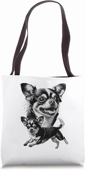 Chihuahua Dog Lovers Cute Pet Illustration Tote Bag
