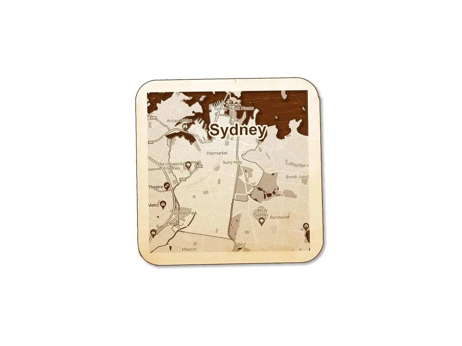 City Map Coaster Any City! Free Combination For Set Of 4 Coasters Of Multiple City Custom Wooden Coasters City Map Optional Gift Bag (4 Coasters   Engraved Bag)