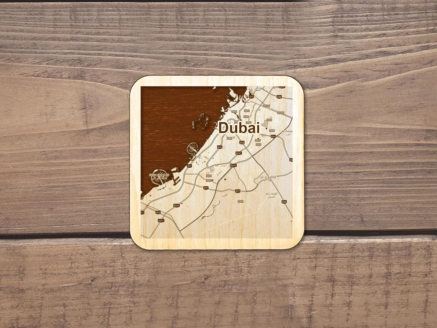 City Map Coaster Any City! Free Combination For Set Of 4 Coasters Of Multiple City Custom Wooden Coasters City Map Optional Gift Bag (4 Coasters   Engraved Bag)