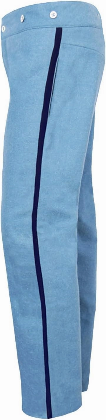Civil War Officer’s Wool Trousers – 100% Wool Mid-Rise Pants with 1-Inch Branch Trim | Reenactment Uniform