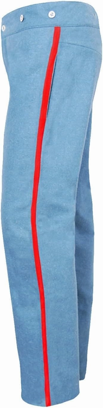 Civil War Officer’s Wool Trousers – 100% Wool Mid-Rise Pants with 1-Inch Branch Trim | Reenactment Uniform