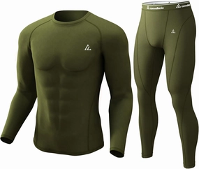 CL convallaria Thermal Underwear for Men Long Johns Fleece Lined Hunting Gear Set Base Layer for Cold Weather XS-4XL